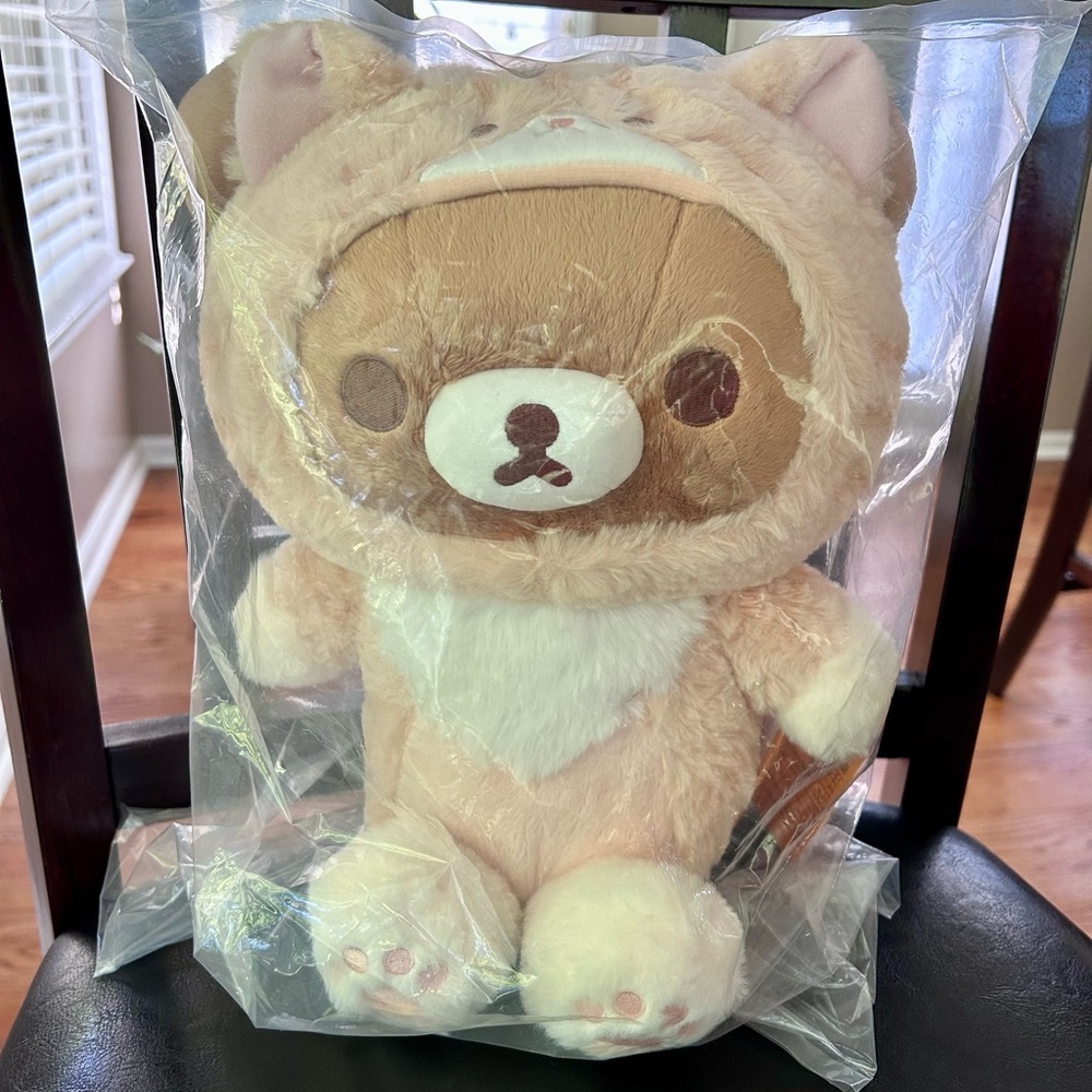 NWT Rilakkuma Chairoikoguma San-X - Plush Sitting Cat Costume, 12 in - Picture 5 of 7